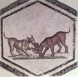 Dogs Fighting for a Bird, Roman, 2nd-3rd Century